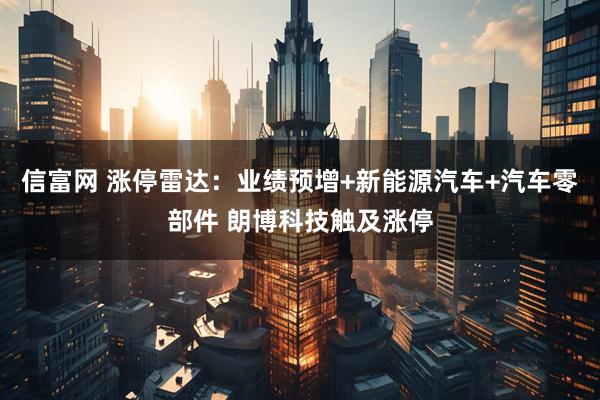 信富网 涨停雷达：业绩预增+新能源汽车+汽车零部件 朗博科技触及涨停